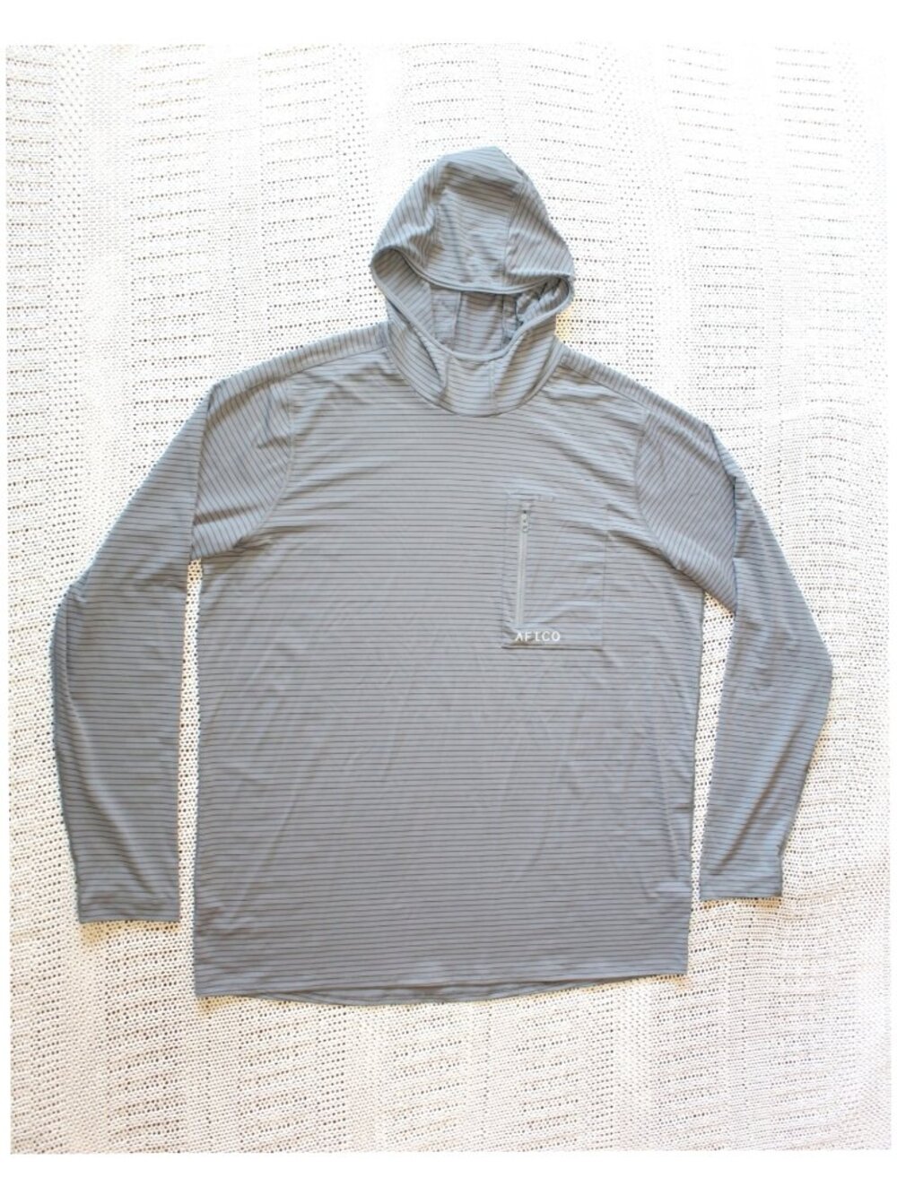 AFTCO Aftech Hoodie Shirt Men's XL Grey Performance Fishing Long Sleeve Outdoor